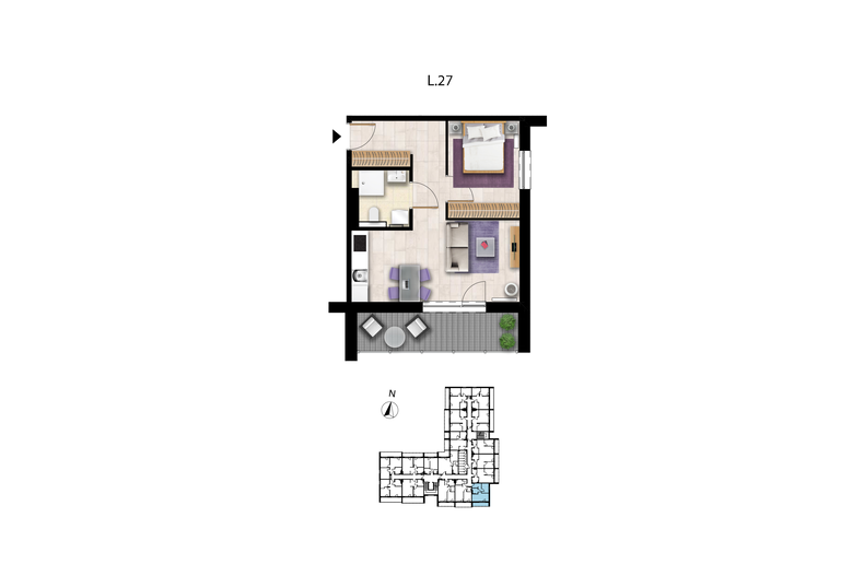Apartament wakacyjny 38,39 m², piętro 1, oferta nr L 27