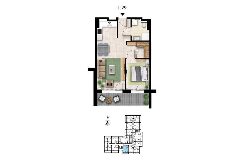 Apartament wakacyjny 44,73 m², piętro 1, oferta nr L 29
