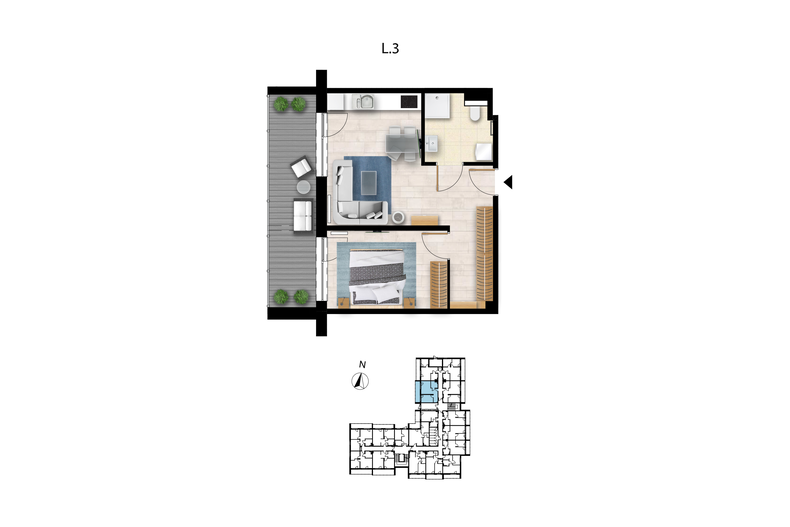 Apartament wakacyjny 44,23 m², parter, oferta nr L 3