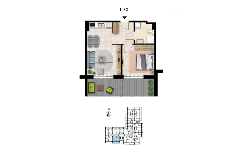 Apartament wakacyjny 45,50 m², piętro 1, oferta nr L 30