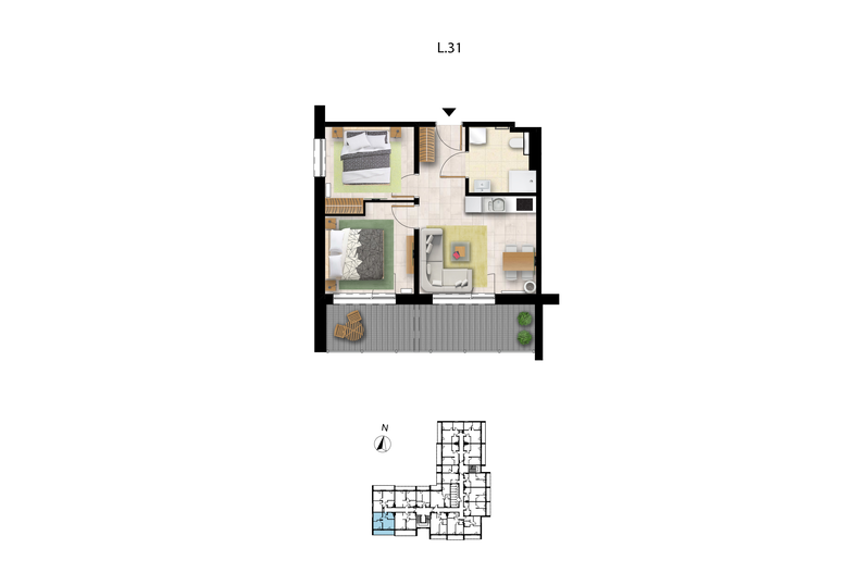Apartament wakacyjny 45,08 m², piętro 1, oferta nr L 31