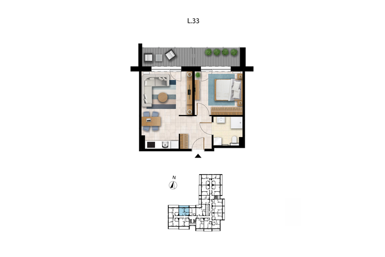 Apartament wakacyjny 43,47 m², piętro 1, oferta nr L 33
