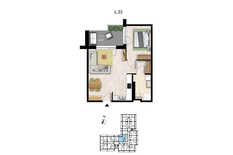 Apartament wakacyjny 48,20 m², piętro 2, oferta nr L 35