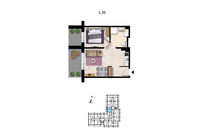 Apartament wakacyjny 37,40 m², piętro 2, oferta nr L 36
