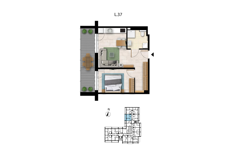 Apartament wakacyjny 43,75 m², piętro 2, oferta nr L 37