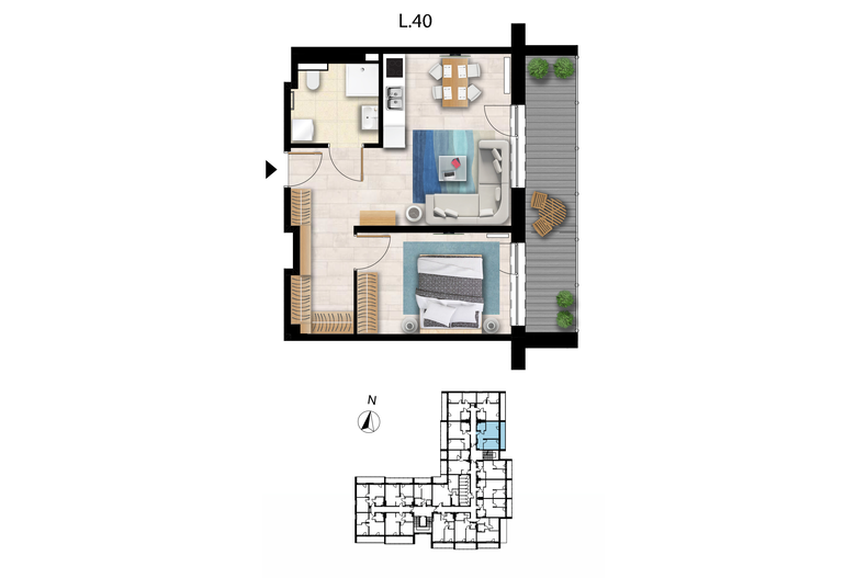 Apartament wakacyjny 44,36 m², piętro 2, oferta nr L 40