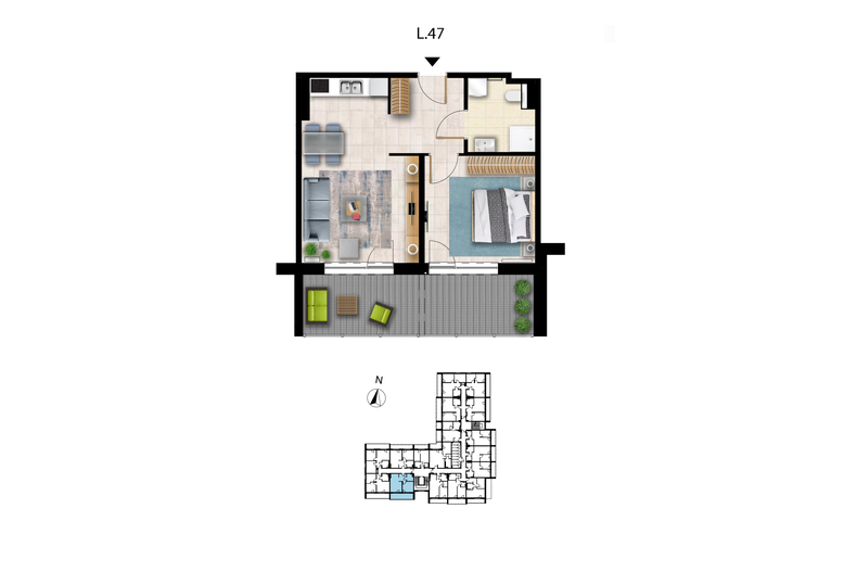 Apartament wakacyjny 45,34 m², piętro 2, oferta nr L 47