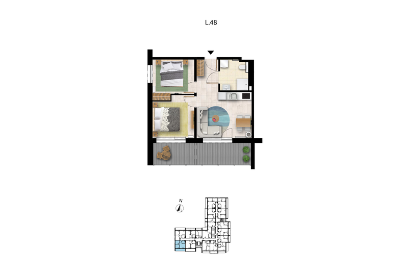 Apartament wakacyjny 44,90 m², piętro 2, oferta nr L 48