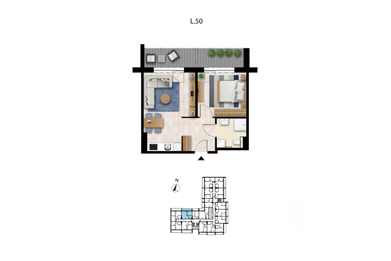 Apartament wakacyjny 43,32 m², piętro 2, oferta nr L 50