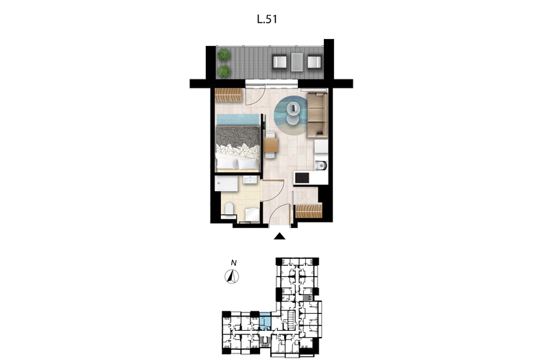 Apartament wakacyjny 27,07 m², piętro 3, oferta nr L 51