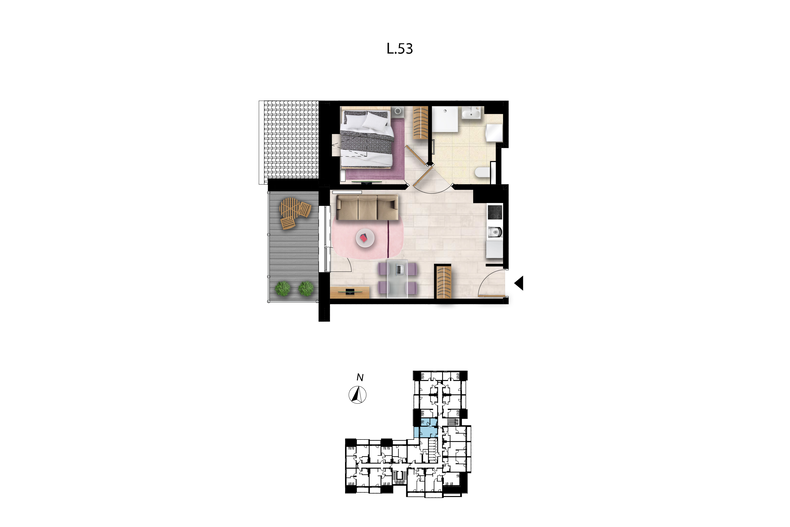Apartament wakacyjny 33,03 m², piętro 3, oferta nr L 53