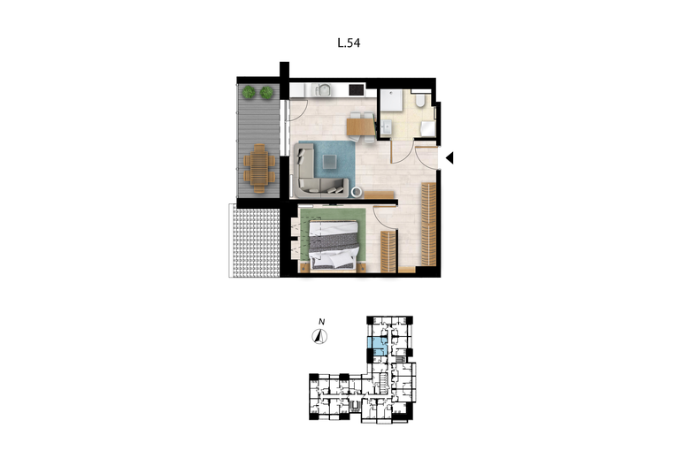 Apartament wakacyjny 39,29 m², piętro 3, oferta nr L 54