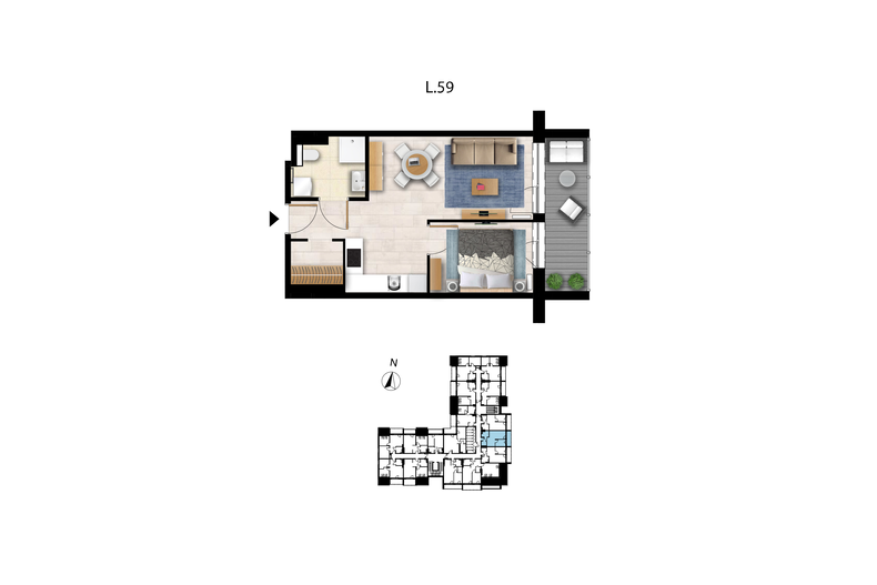 Apartament wakacyjny 38,00 m², piętro 3, oferta nr L 59
