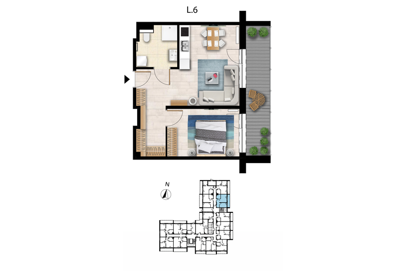 Apartament wakacyjny 44,84 m², parter, oferta nr L 6