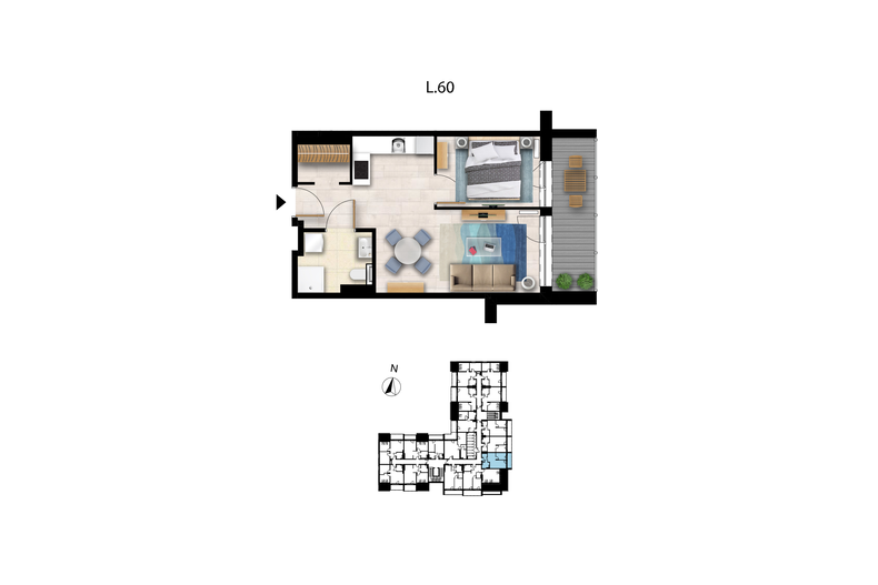 Apartament wakacyjny 38,03 m², piętro 3, oferta nr L 60