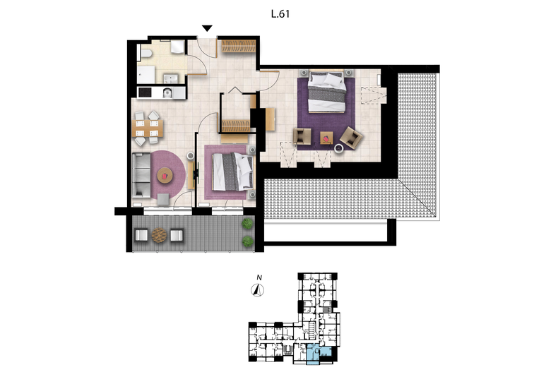 Apartament wakacyjny 59,43 m², piętro 3, oferta nr L 61