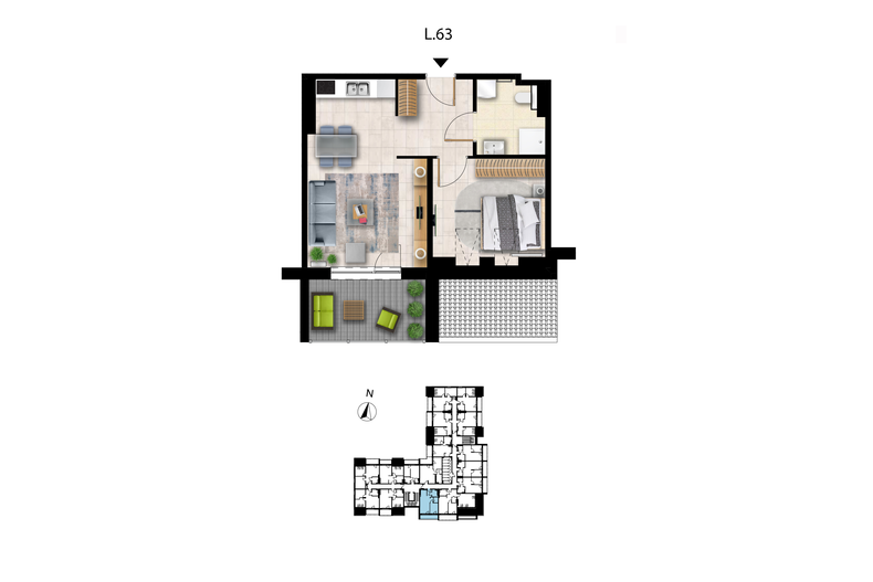 Apartament wakacyjny 39,48 m², piętro 3, oferta nr L 63