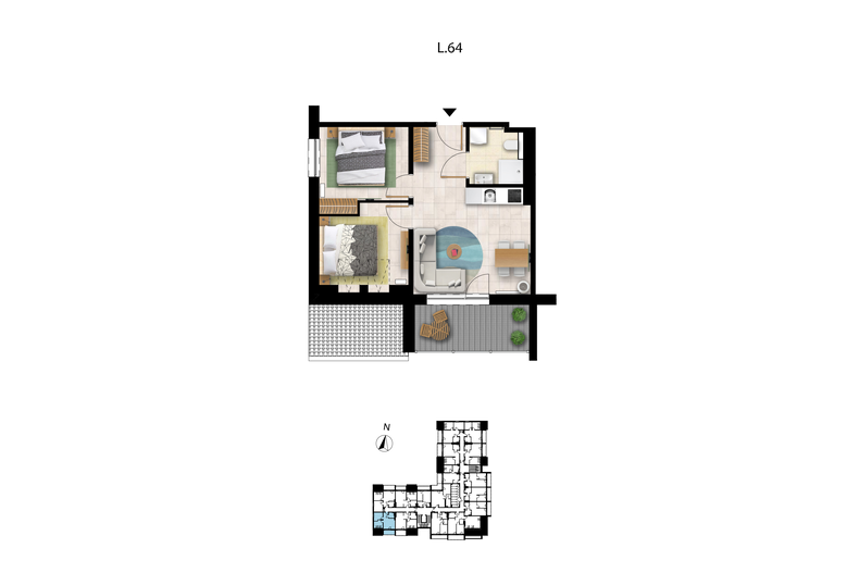 Apartament wakacyjny 39,75 m², piętro 3, oferta nr L 64