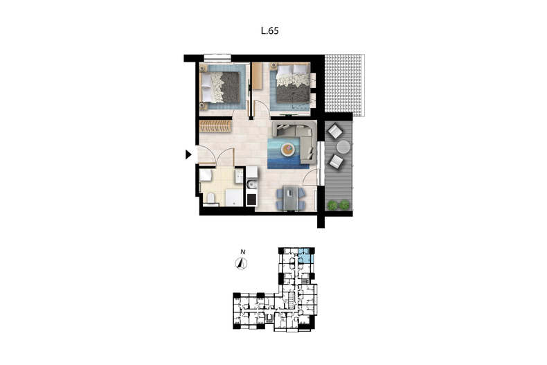 Apartament wakacyjny 43,75 m², piętro 3, oferta nr L 65