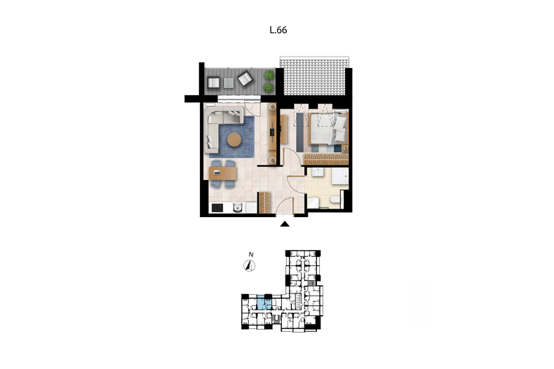 Apartament wakacyjny 37,45 m², piętro 3, oferta nr L 66