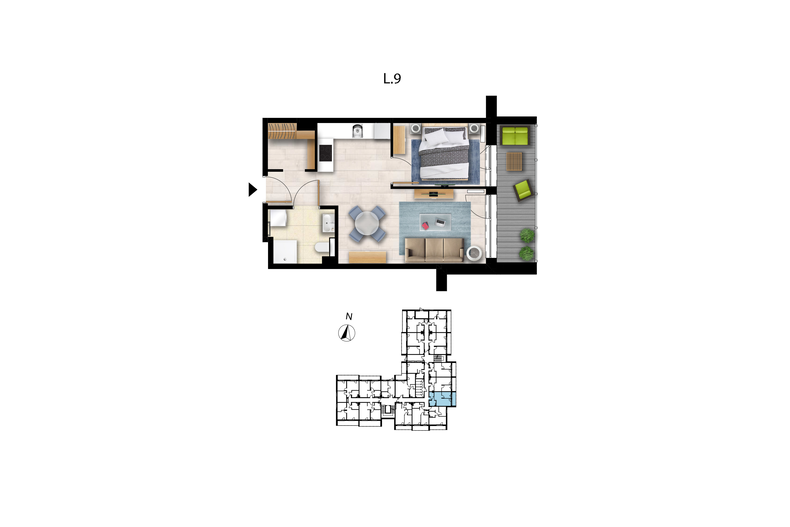 Apartament wakacyjny 38,47 m², parter, oferta nr L 9