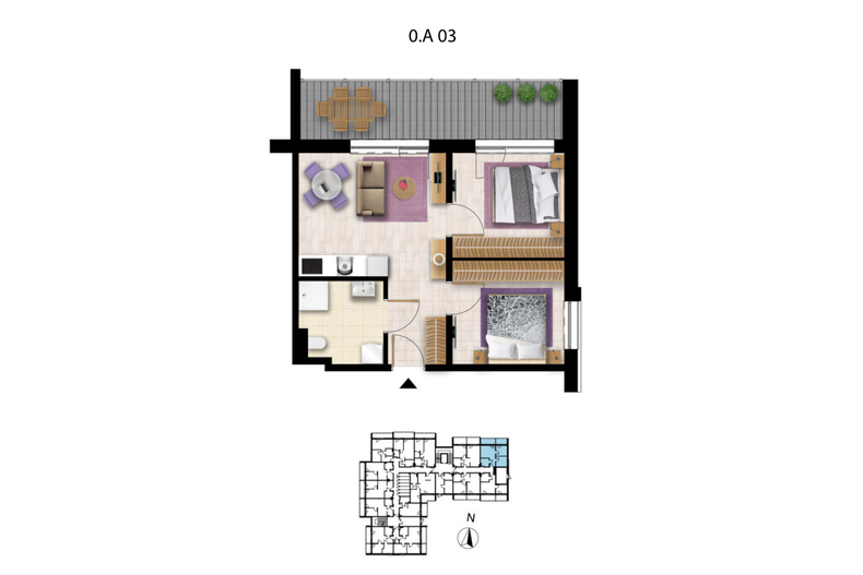Apartament wakacyjny 45,28 m², parter, oferta nr 0.A.3.
