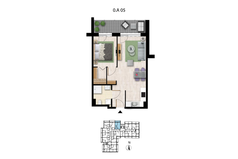Apartament wakacyjny 44,98 m², parter, oferta nr 0.A.5.