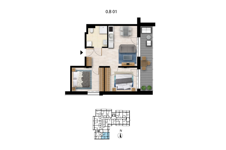 Apartament wakacyjny 48,85 m², parter, oferta nr 0.B.1.