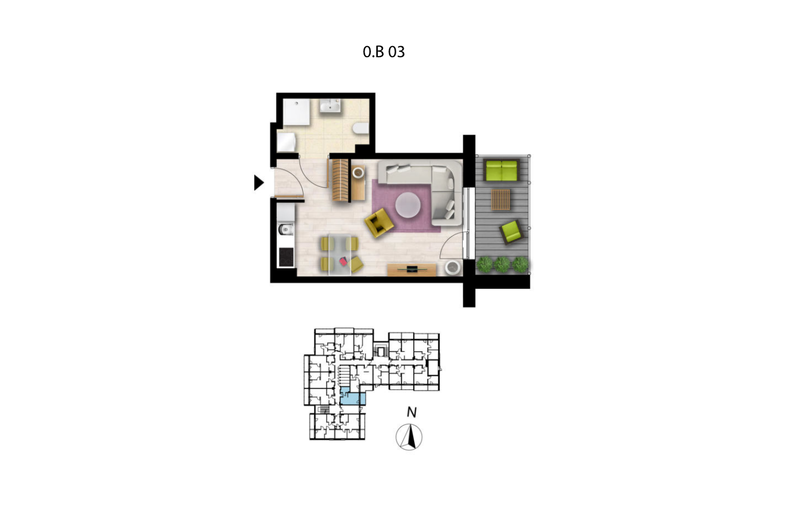 Apartament wakacyjny 27,02 m², parter, oferta nr 0.B.3.