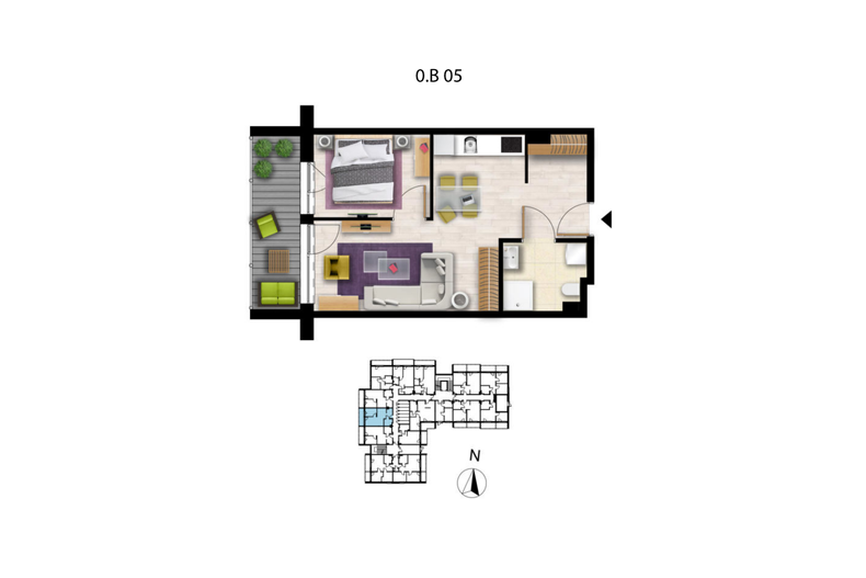 Apartament wakacyjny 38,66 m², parter, oferta nr 0.B.5.