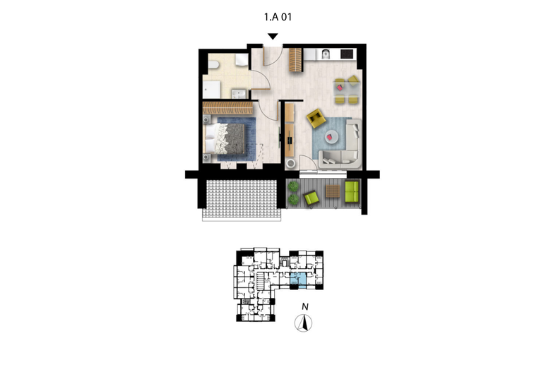 Apartament wakacyjny 37,58 m², piętro 1, oferta nr 1.A.1.