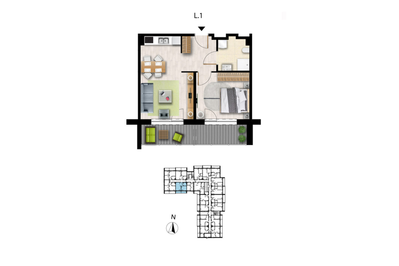 Apartament wakacyjny 43,72 m², parter, oferta nr L1
