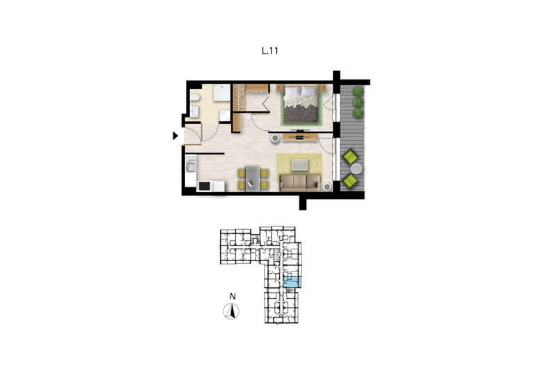 Apartament wakacyjny 43,24 m², parter, oferta nr L11