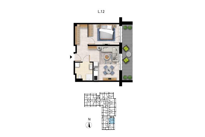 Apartament wakacyjny 44,84 m², parter, oferta nr L12