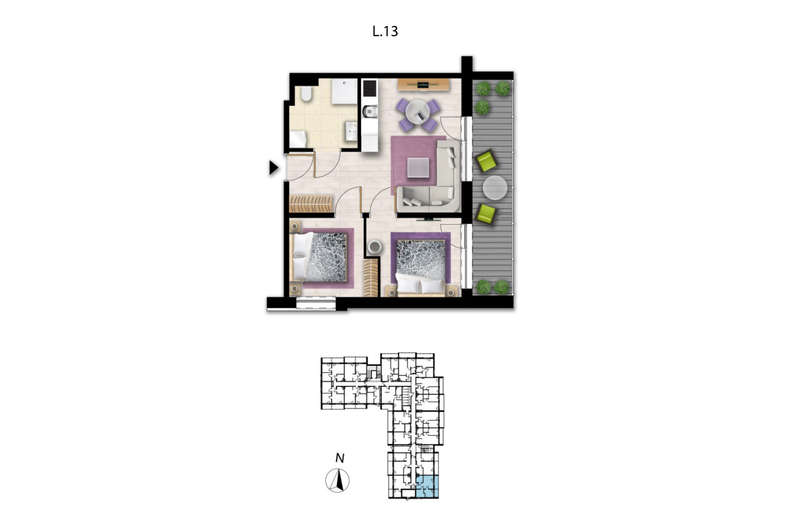 Apartament wakacyjny 44,89 m², parter, oferta nr L13