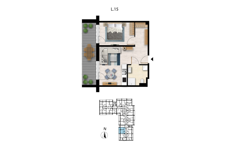 Apartament wakacyjny 44,23 m², parter, oferta nr L15