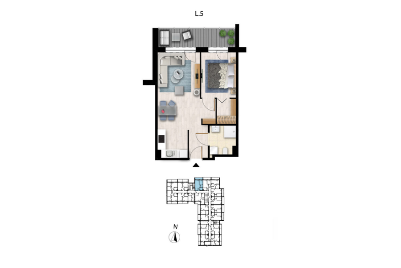 Apartament wakacyjny 44,96 m², parter, oferta nr L5