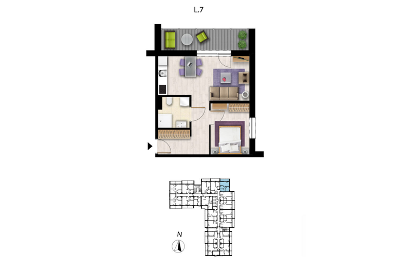 Apartament wakacyjny 38,42 m², parter, oferta nr L7