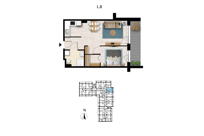 Apartament wakacyjny 43,54 m², parter, oferta nr L8
