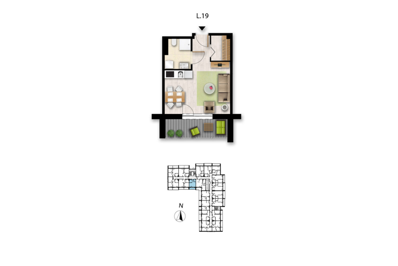 Apartament wakacyjny 27,68 m², piętro 1, oferta nr L19
