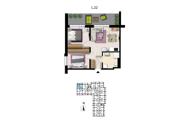 Apartament wakacyjny 45,12 m², piętro 1, oferta nr L22