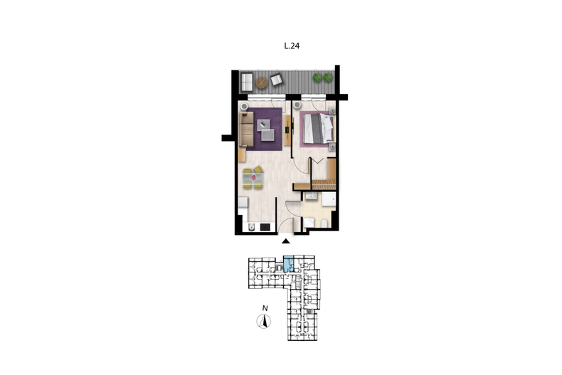 Apartament wakacyjny 44,72 m², piętro 1, oferta nr L24