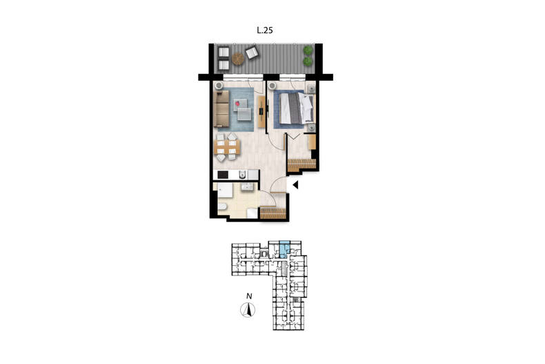 Apartament wakacyjny 40,37 m², piętro 1, oferta nr L25
