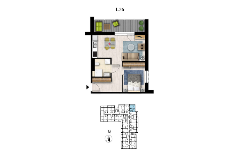 Apartament wakacyjny 38,27 m², piętro 1, oferta nr L26
