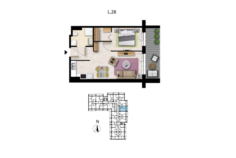Apartament wakacyjny 42,54 m², piętro 1, oferta nr L28