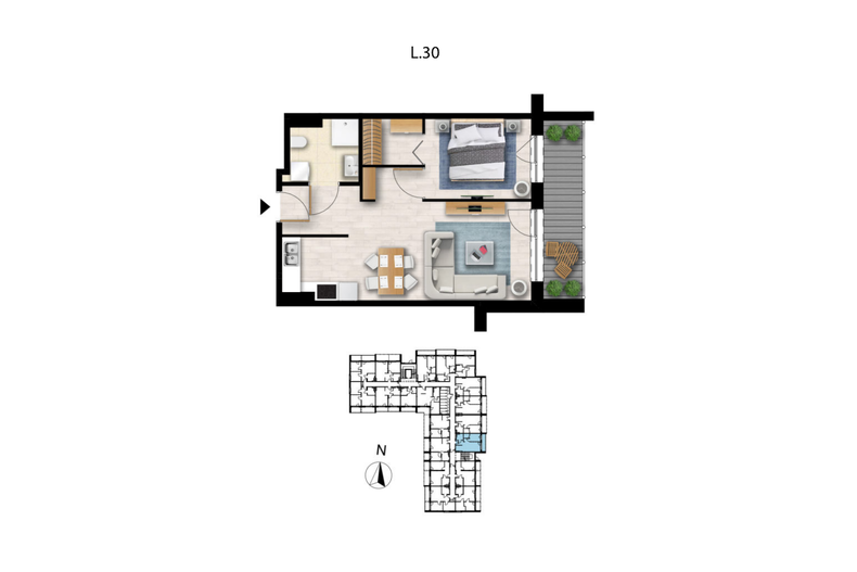 Apartament wakacyjny 43,03 m², piętro 1, oferta nr L30