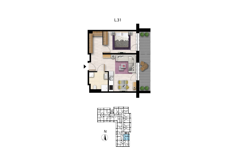 Apartament wakacyjny 44,63 m², piętro 1, oferta nr L31