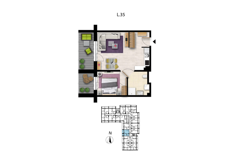 Apartament wakacyjny 40,90 m², piętro 1, oferta nr L35