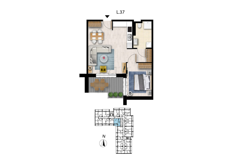Apartament wakacyjny 47,92 m², piętro 1, oferta nr L37