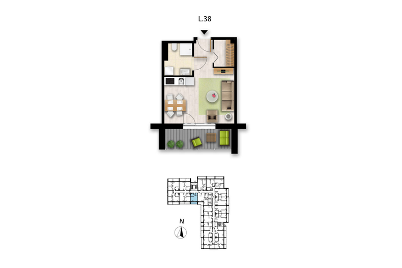 Apartament wakacyjny 27,48 m², piętro 2, oferta nr L38